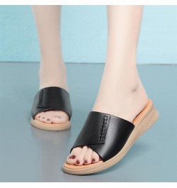 Women's Summer Thick Sole Wedge Sandals: Thick Sole Open Toe Slides - Stylish Beach Sandals Black $31.31 Sandals