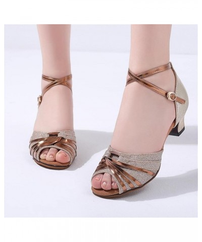 Block Heel Sandals for Women Dressy Kitten Heel Sandals Latin Dance Shoes Ankle Strap Buckle Peep Toe Low Heel Sandals Evenin...