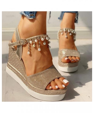 Women's Platform Wedge Sandals Sparkly Kitten Heel Flip Flops Short Thick Heels Slingback Heels Stilettos Heeled Clearance 1-...