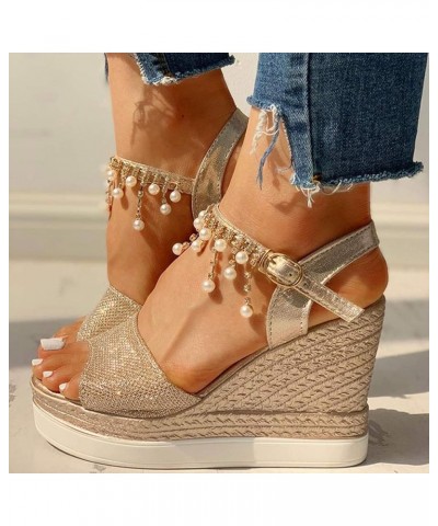 Women's Platform Wedge Sandals Sparkly Kitten Heel Flip Flops Short Thick Heels Slingback Heels Stilettos Heeled Clearance 1-...