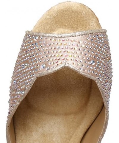 Women Ballroom Dance Shoes Rhinestones Latin Salsa Practice Perfermence Dance Shoes,Model L389 L389-beige-7.5cm Heel $31.89 A...