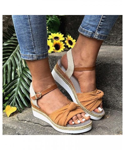 Sandals Women Dressy Summer Orthopedic Wedge Sandals Open Toe Ankle Strap Platform Sandals Casual Beach Outdoor Sandals 01bro...