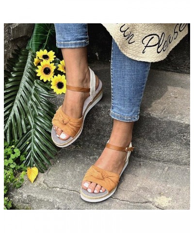 Sandals Women Dressy Summer Orthopedic Wedge Sandals Open Toe Ankle Strap Platform Sandals Casual Beach Outdoor Sandals 01bro...