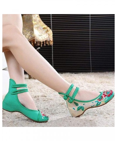 Height Increasing Work Shoes Women Office Canvas Work Shoes Women Business Casual Comfy Slip On Shoes for Women Casual Green ...