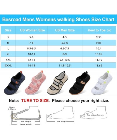 Womens Mens Slippers Lightweight Walking Shoes Adjustable Wide Diabetic Slippers Non-Slip Sneakers Sandals All Black $15.59 O...