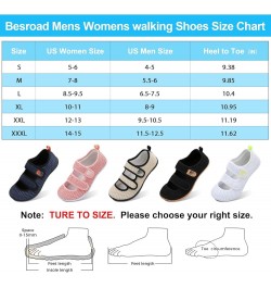 Womens Mens Slippers Lightweight Walking Shoes Adjustable Wide Diabetic Slippers Non-Slip Sneakers Sandals All Black $15.59 O...