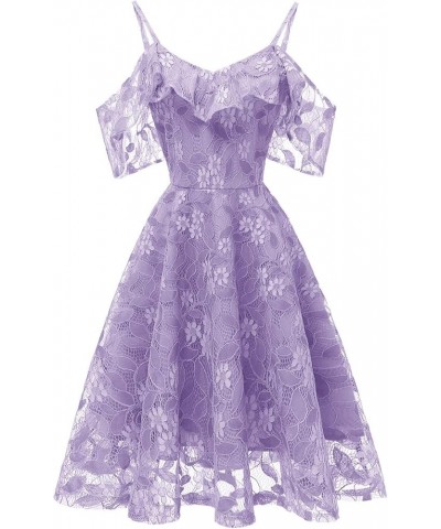 Vintage Lace Women Princess Dress Floral Swing Party Cocktail Aline Neckline Women Suits & Sets Purple - 2024 Pants for Women...