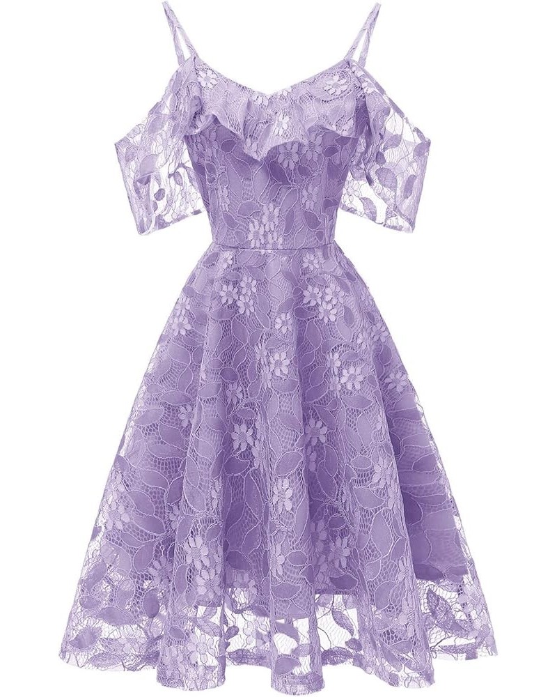 Vintage Lace Women Princess Dress Floral Swing Party Cocktail Aline Neckline Women Suits & Sets Purple - 2024 Pants for Women...