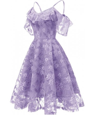 Vintage Lace Women Princess Dress Floral Swing Party Cocktail Aline Neckline Women Suits & Sets Purple - 2024 Pants for Women...