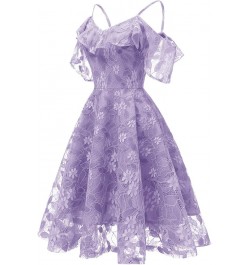 Vintage Lace Women Princess Dress Floral Swing Party Cocktail Aline Neckline Women Suits & Sets Purple - 2024 Pants for Women...