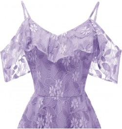 Vintage Lace Women Princess Dress Floral Swing Party Cocktail Aline Neckline Women Suits & Sets Purple - 2024 Pants for Women...