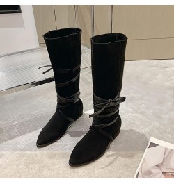 Boots for Women Cowboy Style Mid Calf Boots Waterproof Black Cowgirl Boots Motorcycle Riding Boots C-black $31.71 Boots