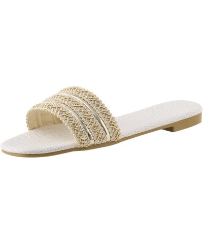 Women Slip On Sandals Ladies Slippers Fashion Candy Color Summer Thick Bottom Flat Comfy Casual Teen Girls Shoes Gde2-beige $...