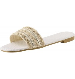 Women Slip On Sandals Ladies Slippers Fashion Candy Color Summer Thick Bottom Flat Comfy Casual Teen Girls Shoes Gde2-beige $...