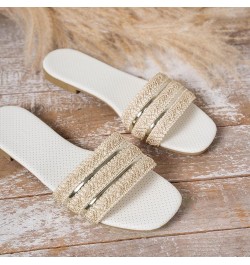 Women Slip On Sandals Ladies Slippers Fashion Candy Color Summer Thick Bottom Flat Comfy Casual Teen Girls Shoes Gde2-beige $...