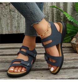 Sport Sandals For Women Women Flats Shoes Dressy Toddler Sandals Black Wedges For Women Flats For Women Sandals Comfor 8-blue...