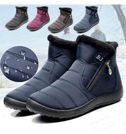 Winter Boots For Women Slip On Shoes Outdoor Fur Lined Lining Warm Snow Boots Comfortable Waterproof Ankle Booties Coffee $15...