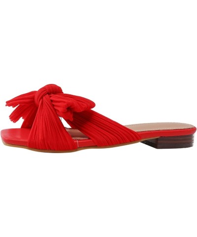 Slides Beach Sandals for Women Summer Women's Summer Flat Bowknot Open Toe Slippers Red $18.20 Sandals