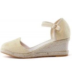 Women Platform Sandals Women Wedges Size 12 Women Platform Beach Sandals For Woman Low Heeled Black Sandals For Women Beige-j...