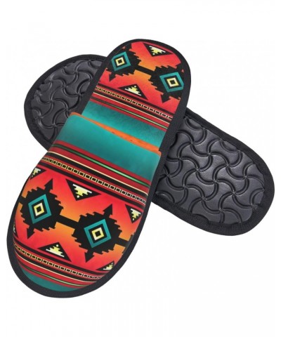 Native American Tribal Aztec Southwestern PatternUnisex Furry Slippers, Flat Slippers Casual Closed Toe Slippers,Size/US Wome...