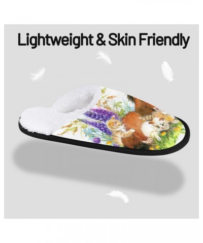 House Slippers for Women Men, Floral Horse House Slippers Horse and Kitten Spa Slippers Non-Slip Warm Home Shoes $13.15 Slippers