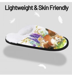 House Slippers for Women Men, Floral Horse House Slippers Horse and Kitten Spa Slippers Non-Slip Warm Home Shoes $13.15 Slippers