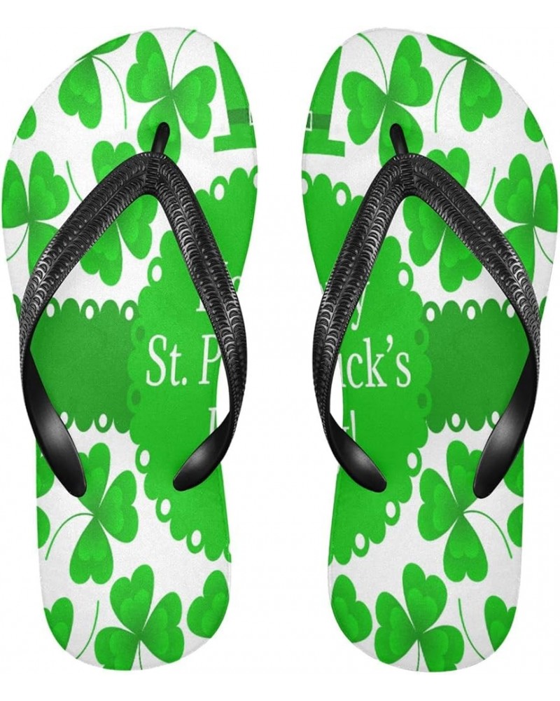 Patrick's Day Clovers Womens Flip Flops Spring Lucky Shamrocks Green Summer Beach Sandals Casual Thong Slippers Comfortable S...