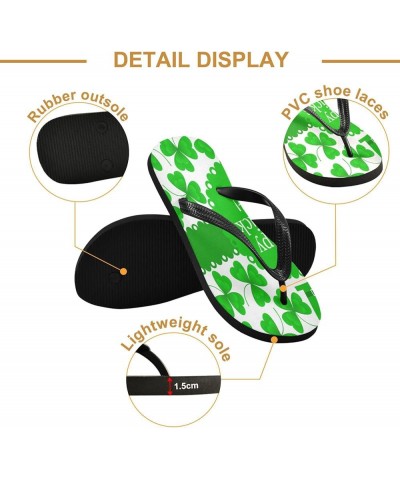 Patrick's Day Clovers Womens Flip Flops Spring Lucky Shamrocks Green Summer Beach Sandals Casual Thong Slippers Comfortable S...