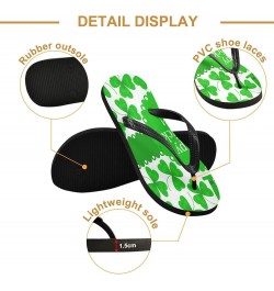 Patrick's Day Clovers Womens Flip Flops Spring Lucky Shamrocks Green Summer Beach Sandals Casual Thong Slippers Comfortable S...