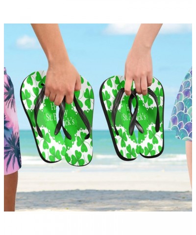 Patrick's Day Clovers Womens Flip Flops Spring Lucky Shamrocks Green Summer Beach Sandals Casual Thong Slippers Comfortable S...