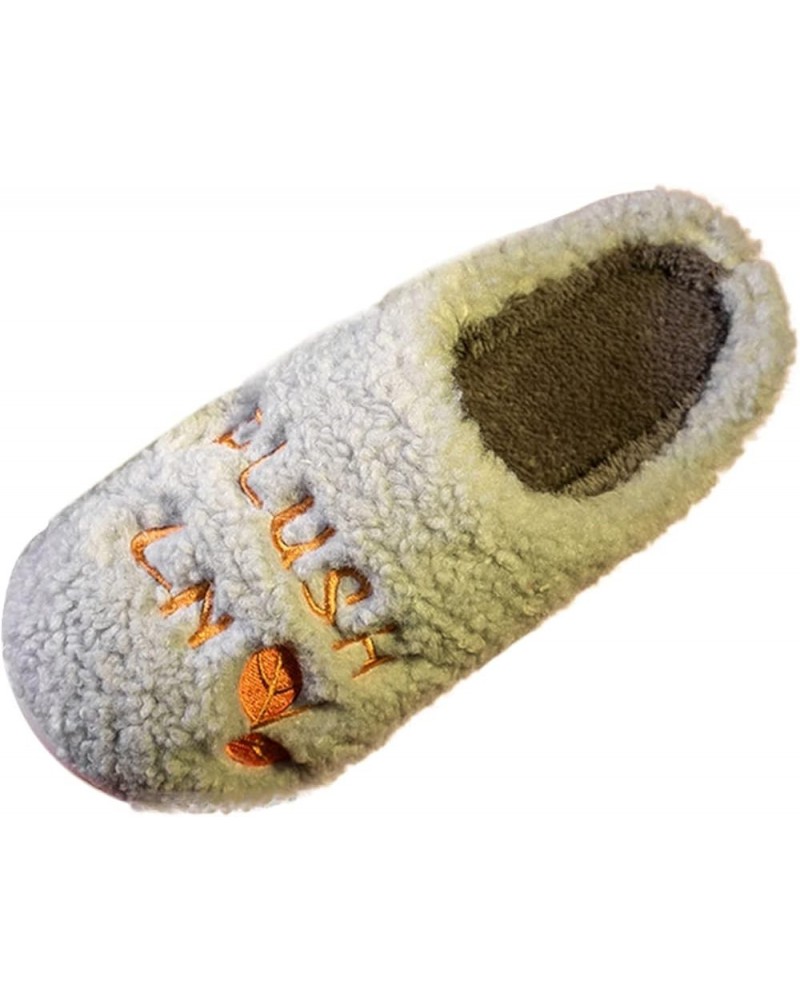 Barefoot Floor Slippers Women Men Fluffy Winter Couples Men Warm Home Baotou Plush Thick Fleece comfy House Slippers A-grey $...