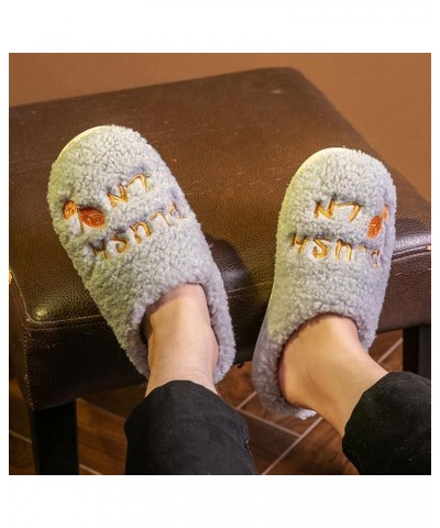 Barefoot Floor Slippers Women Men Fluffy Winter Couples Men Warm Home Baotou Plush Thick Fleece comfy House Slippers A-grey $...