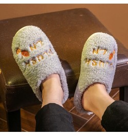 Barefoot Floor Slippers Women Men Fluffy Winter Couples Men Warm Home Baotou Plush Thick Fleece comfy House Slippers A-grey $...