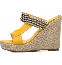 Espadrille Wedge Mules Sandals for Women Slip on Yellow-2 $25.25 Sandals