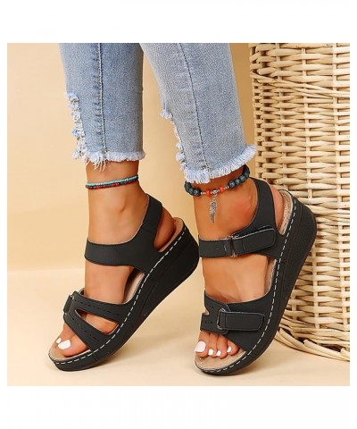 Orthopedic Wedge Sandals for Women Summer Dressy Open Toe Ankle Strap Platform Fashion Sandals Buckle Ankle Strap Casual Beac...