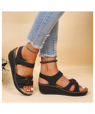 Orthopedic Wedge Sandals for Women Summer Dressy Open Toe Ankle Strap Platform Fashion Sandals Buckle Ankle Strap Casual Beac...