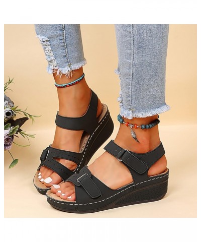 Orthopedic Wedge Sandals for Women Summer Dressy Open Toe Ankle Strap Platform Fashion Sandals Buckle Ankle Strap Casual Beac...