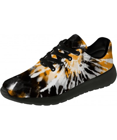 Yellow Tie Dye Sneakers for Men Women Breathable Non-Slip Tennis Walking Shoes Gifts for Her,Him,US Size 9 Women/7.5 Men,Blac...