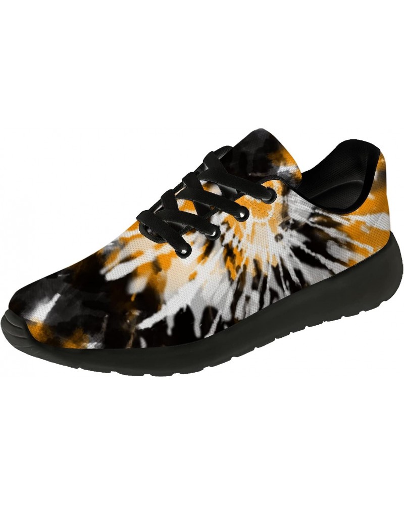 Yellow Tie Dye Sneakers for Men Women Breathable Non-Slip Tennis Walking Shoes Gifts for Her,Him,US Size 9 Women/7.5 Men,Blac...