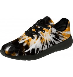 Yellow Tie Dye Sneakers for Men Women Breathable Non-Slip Tennis Walking Shoes Gifts for Her,Him,US Size 9 Women/7.5 Men,Blac...