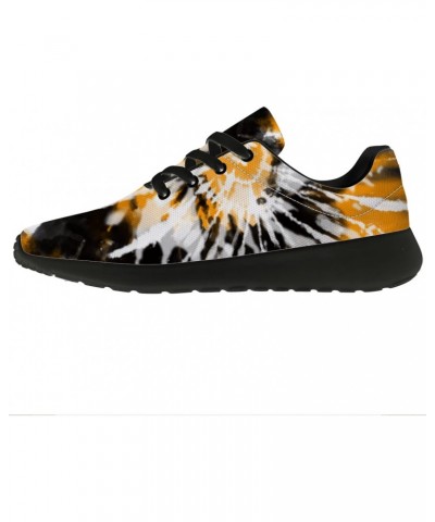 Yellow Tie Dye Sneakers for Men Women Breathable Non-Slip Tennis Walking Shoes Gifts for Her,Him,US Size 9 Women/7.5 Men,Blac...