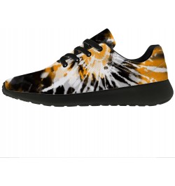 Yellow Tie Dye Sneakers for Men Women Breathable Non-Slip Tennis Walking Shoes Gifts for Her,Him,US Size 9 Women/7.5 Men,Blac...