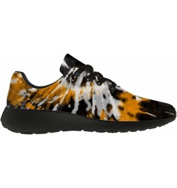 Yellow Tie Dye Sneakers for Men Women Breathable Non-Slip Tennis Walking Shoes Gifts for Her,Him,US Size 9 Women/7.5 Men,Blac...