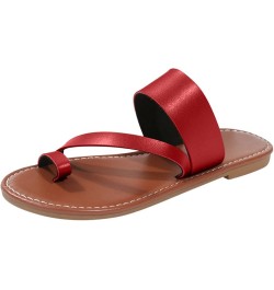 Women's Flat Sandals Strappy Sandals Dressy Summer Ankle Strap Open Toe Sandals Sandals for Women With Arch Support Red $19.5...