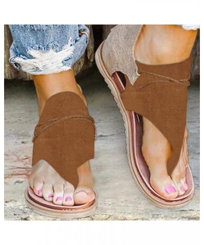 Women's Wedge Sandal Square Toe Ankle Strap Fashion Athletic Yoga Mat Cushion Casual Summer Slides Shoe 21-lwvqg-brown-e $10....