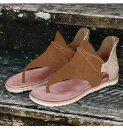 Women's Wedge Sandal Square Toe Ankle Strap Fashion Athletic Yoga Mat Cushion Casual Summer Slides Shoe 21-lwvqg-brown-e $10....