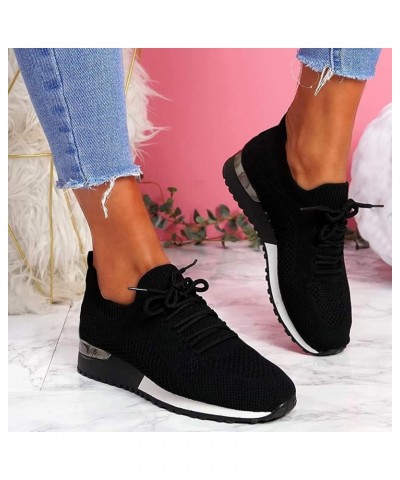 Shoe for Women Casual Up Shoes Lace Casual Mesh Ladies Shoes Women Wedge Walking Summer Women's Casual Shoes Black $21.22 Ath...