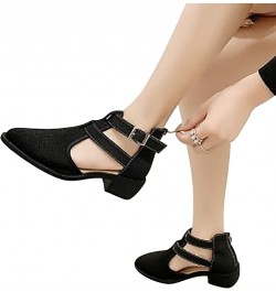 Dance Shoes For Women Line Dancing Casual Heeled Sandals For Women Dance Heels 3 Inch Half Soles Dance Shoes Womens Wo Black-...