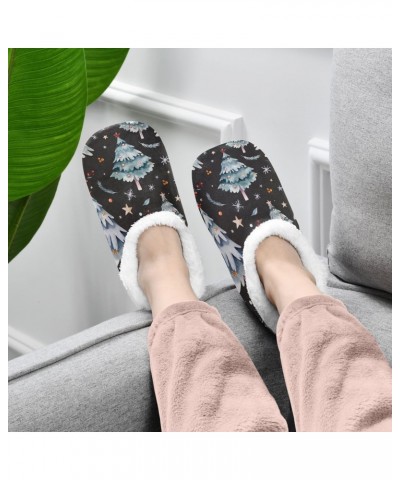 Christmas Trees Star Winter House Slippers Fuzzy Soft Sole Slippers Cozy Home Slippers for Bed Bedroom Indoor Guest $14.78 Sl...