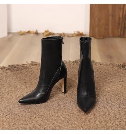 Women Stiletto Ankle Boots Women Pointed Toe Ankle Boots Women Back Zip Evening Ankle Boots Black $30.74 Boots